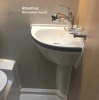 Раковина угловая 330x330мм с пьедесталом акриловая